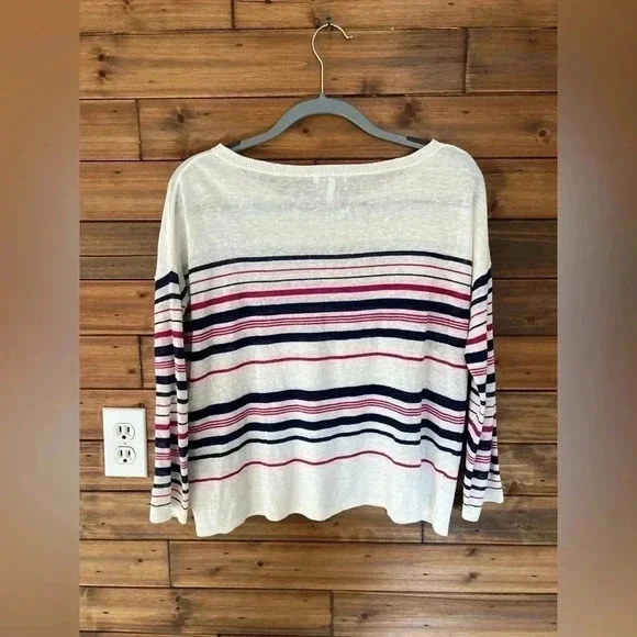 Joie 100% Linen Sweater Size XS- striped - Picture 7 of 7